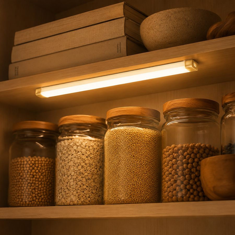 Under-cabinet glow without rewiring.